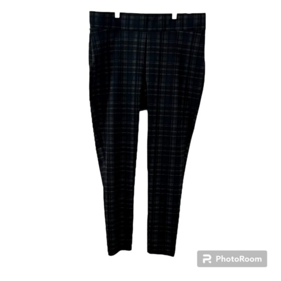 Signature Slimming by Christopher & Banks Black Gray Plaid Stretch Pants Size XL - Picture 1 of 10